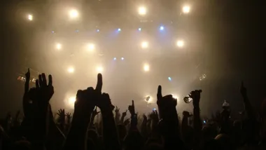 Crowd with stage lights